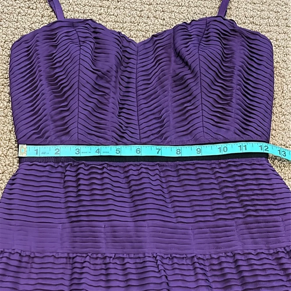 BCGBMaxAzria Pleated Chiffon Mini Dress 2 Removable Straps Grape Purple Party